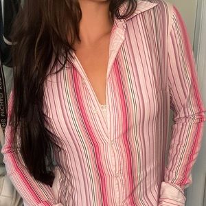 pinstrip barbie button up